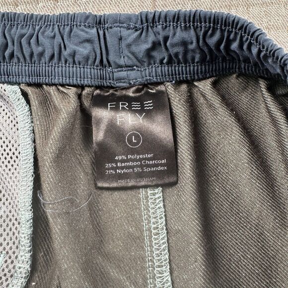 Freefly Breeze Short Men L Blue 7" LL Bamboo Drawstring Performance Gym Running - Picture 7 of 8